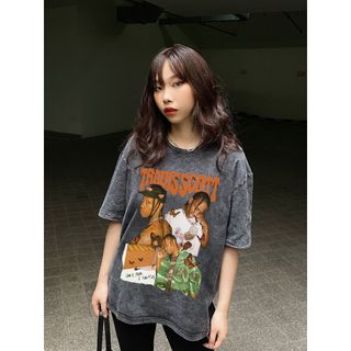 Áo phông travis scott form rộng tay lỡ unisex, áo thun travis scott form rộng tay lỡ unisex cotton AT144 Miucho in logo