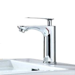 Vòi lavabo nóng lạnh đồng thau mạ crom sáng bóng phù hợp lavabo âm bàn