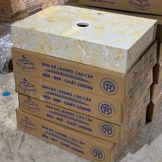 Bàn đá lavabo treo tường hình hộp chữ nhật cao cấp