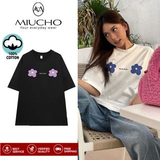Áo thun nữ form rộng đẹp tay lỡ kiểu hàn quốc, áo phông nữ form rộng unisex vải cotton AT247 Miucho in name