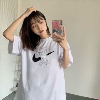 Áo thun trắng trơn tay lỡ form rộng đẹp oversize, áo phông trắng nữ tay lỡ hàn quốc cotton AT061 Miucho in hình