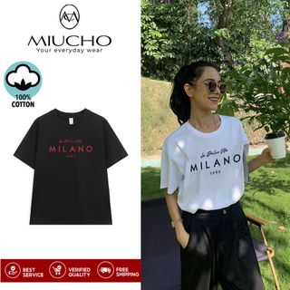 Áo thun nữ cổ tròn chất liệu cotton mềm mại form regular AR035 Miucho basic