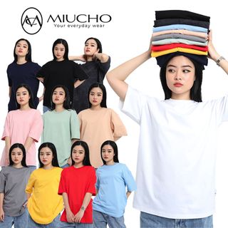 Áo thun trắng trơn tay lỡ form rộng đẹp oversize, áo phông trắng nữ tay lỡ hàn quốc cotton ATT01 Miucho basic tee giá sỉ