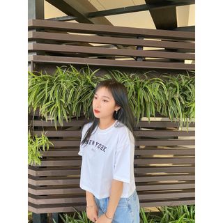 Áo croptop nữ tay ngắn cổ tròn vải thun cotton kiểu hàn quốc CR012 Miucho in hình hoạ tiết