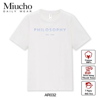 Áo thun nữ cổ tròn chất liệu cotton mềm mại form regular AR032 Miucho basic