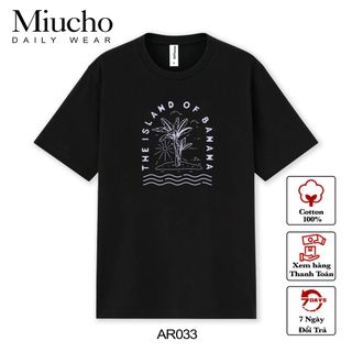 Áo thun nữ cổ tròn chất liệu cotton mềm mại form regular AR033 Miucho in hoạ tiết