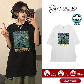 Áo thun Unisex form rộng đẹp tay lỡ kiểu hàn quốc, áo phông Unisex form rộng unisex vải cotton AT188 Miucho in hoạt tiết