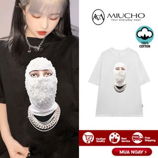 Áo phông hoa cúc form rộng tay lỡ unisex, áo thun hoa cúc form rộng tay lỡ unisex cotton AT191 Miucho in logo
