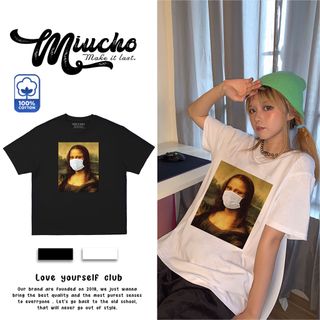 Áo thun Unisex form rộng đẹp tay lỡ kiểu hàn quốc, áo phông Unisex form rộng vải cotton AT189 Miucho in hoạt tiết