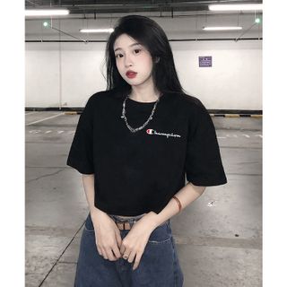 Áo croptop nữ tay ngắn cổ tròn vải thun cotton kiểu hàn quốc CR003 Miucho in hình