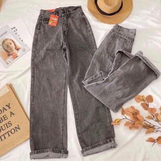 Quần bò ống rộng nữ cạp cao CHERRY quần jeans ống rộng lưng cao, vải bò dày đẹp , không giãn ,dáng suông