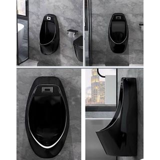 Bồn tiểu nam treo tường màu đen có cảm ứng mã T01C
