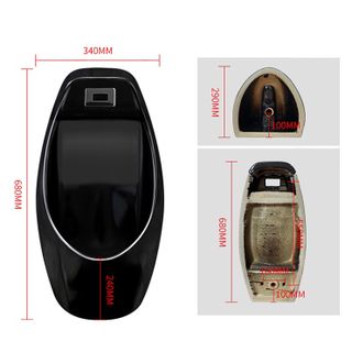 Bồn tiểu nam treo tường màu đen có cảm ứng mã T01C
