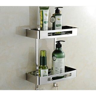 Kệ nhà tắm treo tường dùng đựng mỹ phẩm, xà bống, làm bằng chất liệu inox sus 304 chống oxy hóa, giá tố