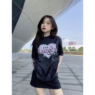 Áo thun nữ form rộng đẹp tay lỡ kiểu hàn quốc, áo phông nữ form rộng unisex vải cotton AT241 Miucho in họa tiết