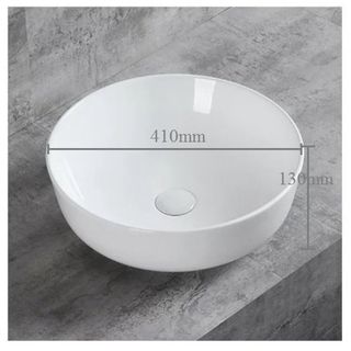 Chậu sứ lavabo màu trắng để bàn, kiểu tròn thiết kế tinh tế, giá rẻ