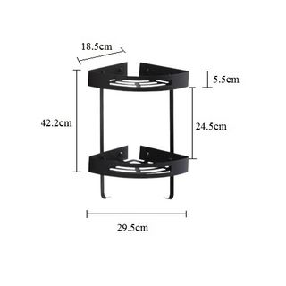 Kệ góc nhà tắm đựng mỹ phẩm bằng inox sus 304 màu đen và màu trắng bóng