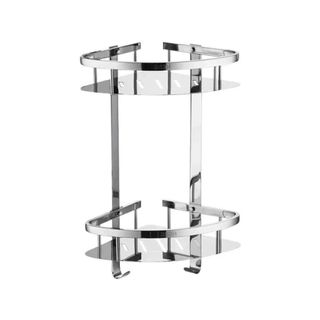 Kệ góc nhà tắm đựng mỹ phẩm bằng inox sus 304 màu đen và màu trắng bóng