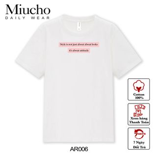 Áo thun nữ cổ tròn chất liệu cotton mềm mại form regular AR006 Miucho basic
