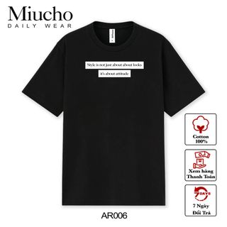 Áo thun nữ cổ tròn chất liệu cotton mềm mại form regular AR006 Miucho basic