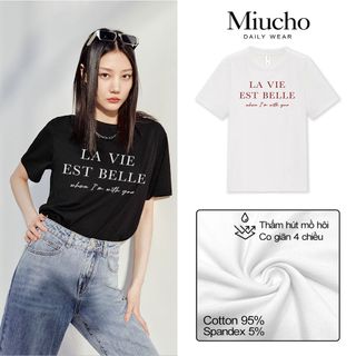Áo thun nữ cổ tròn chất liệu cotton mềm mại form regular AR001 Miucho basic