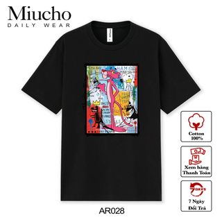 Áo thun nữ cổ tròn chất liệu cotton mềm mại form regular AR028 Miucho in hoạ tiết