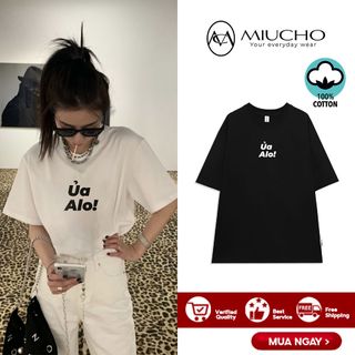 Áo phông nữ form rộng tay lỡ unisex đẹp, áo thun nữ form rộng tay lỡ unisex cotton hàn quốc AT125 Miucho basic tee