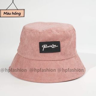 Mũ bucket vành cụp thêu chữ PromissYou chất nhung tăm cao cấp form unisex nam nữ ZIMI