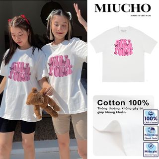 Áo phông nữ form rộng tay lỡ unisex đẹp, áo thun nữ form rộng tay lỡ unisex cotton hàn quốc AT127 Miucho in hình