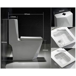 Bồn cầu 1 khối kiểu kim cương sang trọng