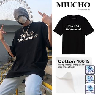 Áo phông nữ form rộng tay lỡ unisex đẹp, áo thun nữ form rộng tay lỡ unisex cotton hàn quốc AT117 Miucho basic tee