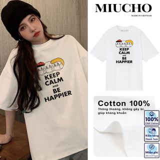 Áo phông nữ form rộng tay lỡ unisex đẹp, áo thun nữ form rộng tay lỡ unisex cotton hàn quốc AT116 Miucho basic tee
