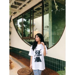 Áo thun nữ form rộng đẹp tay lỡ kiểu hàn quốc, áo phông nữ form rộng unisex vải cotton AT237 Miucho in họa tiết