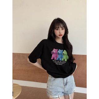 Áo phông nữ form rộng tay lỡ unisex đẹp, áo thun nữ form rộng tay lỡ unisex cotton hàn quốc AT107 Miucho in hình