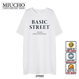 Đầm suông dài tay lỡ, váy suông dáng dài tay vintage nữ cổ tròn chất cotton bigsize DT022 Miucho in brand name