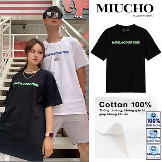 Áo phông nữ form rộng tay lỡ unisex đẹp, áo thun nữ form rộng tay lỡ unisex cotton hàn quốc AT111 Miucho basic tee