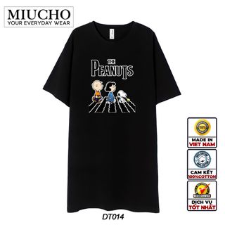Đầm suông dài tay lỡ, váy suông dáng dài tay vintage nữ cổ tròn chất cotton bigsize DT014 Miucho in hình họa tiết