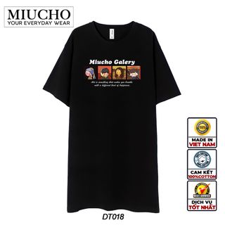 Đầm suông dài tay lỡ, váy suông dáng dài tay vintage nữ cổ tròn chất cotton bigsize DT018 Miucho in brand name