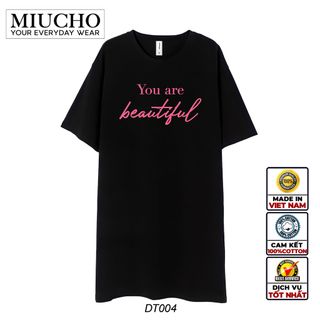 Đầm suông dài tay lỡ, váy suông dáng dài tay vintage nữ cổ tròn chất cotton bigsize DT004 Miucho in basic