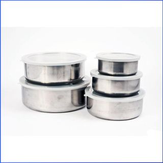 Bộ 5 thố inox có nắp đậy tiện lợi