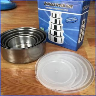 Bộ 5 thố inox có nắp đậy tiện lợi