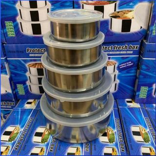 Bộ 5 thố inox có nắp đậy tiện lợi