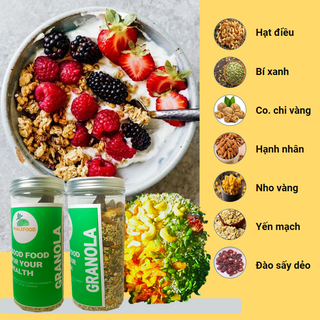 GRANOLA NƯỚNG MẬT ONG RỪNG CÀ MAU NGUYÊN CHẤT 100%- PHỤC VỤ NGƯỜI ĂN KIÊNG, PHỤC HỒI SỨC KHỎE, TIM MẠCH, GIẢM CÂN, TẬP GYM YOGA. giá sỉ