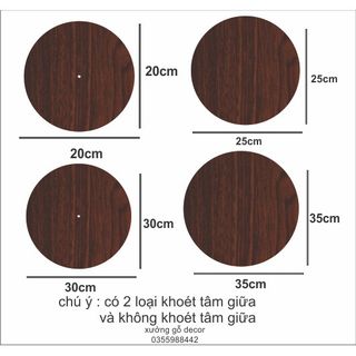 [Rẻ] Combo 5 Miếng Gỗ Tròn Mầu Nâu MDF Làm Đồng Hồ, Mô Hình Decor. giá sỉ