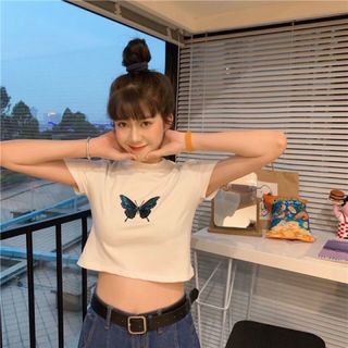 ÁO CROPTOP THÊU BƯỚM av