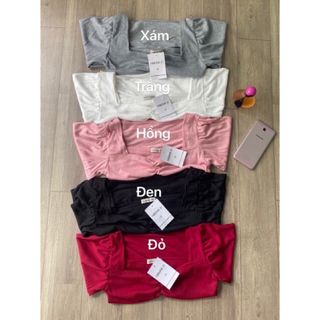 ÁO CROPTOP NHÚN NGỰC TAY BO al