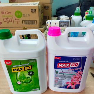 Chuyên cung cấp sỉ nước giặt xả lau sàn nhà nước rửa chén nước can 5kg hiệu Maxgo