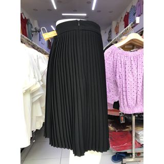 Chân váy xếp ly đen cao cấp vải cát len CVXD006