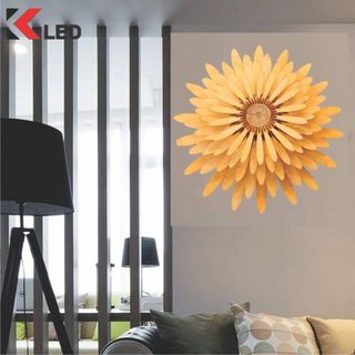(Hàng Chất Lượng) Đèn Gỗ Trang Trí Thả Trần, Ốp Tường Hoa Cúc TT0057