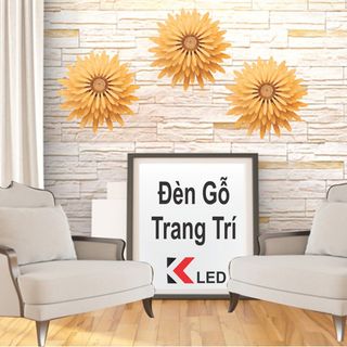(Hàng Chất Lượng) Đèn Gỗ Trang Trí Thả Trần, Ốp Tường Hoa Cúc TT0057
